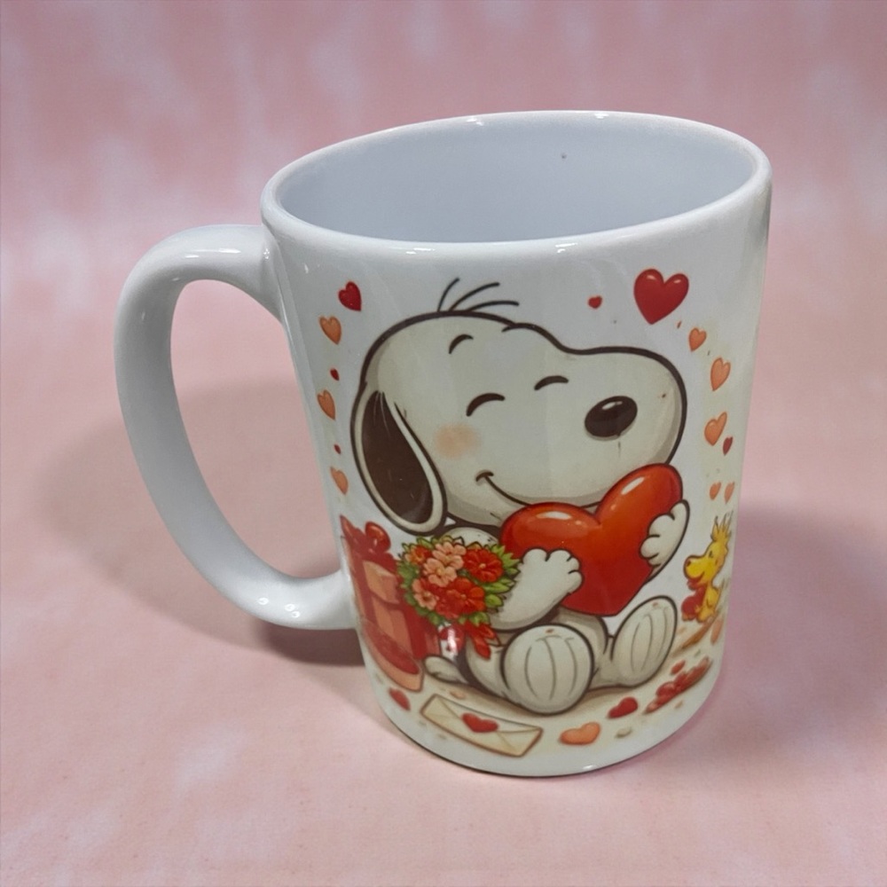 Snoopy Heart Mug - White and Red 15 oz